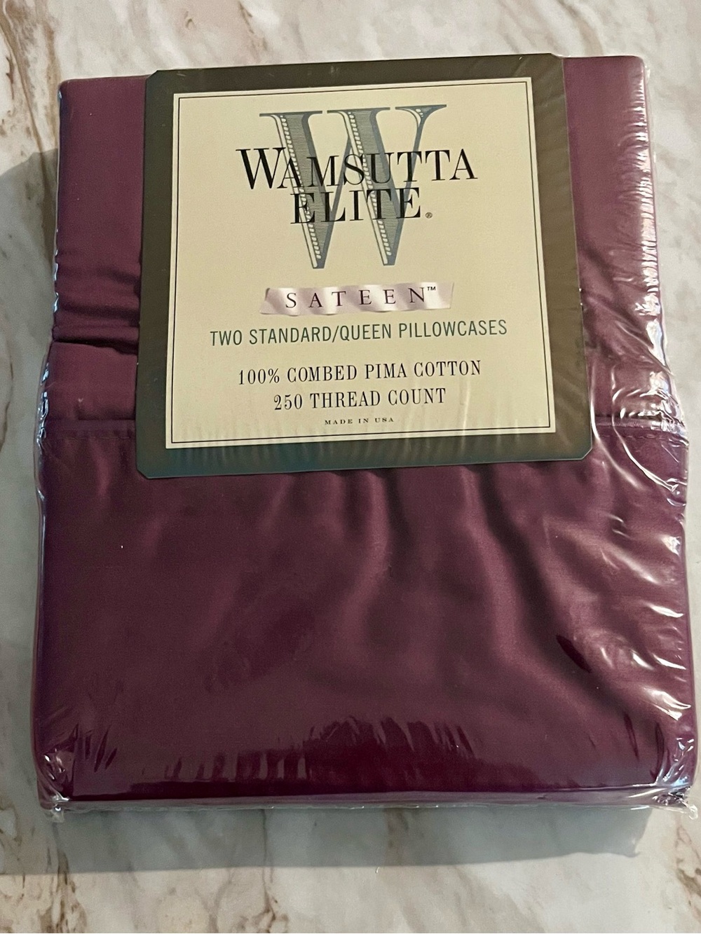 Wamsutta Elite Sateen Two Standard/Queen Pillowcases 250 Thread